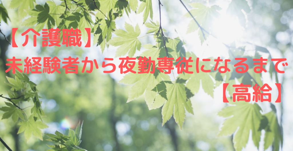 【介護職】未経験者から夜勤専従になるまで【高給】