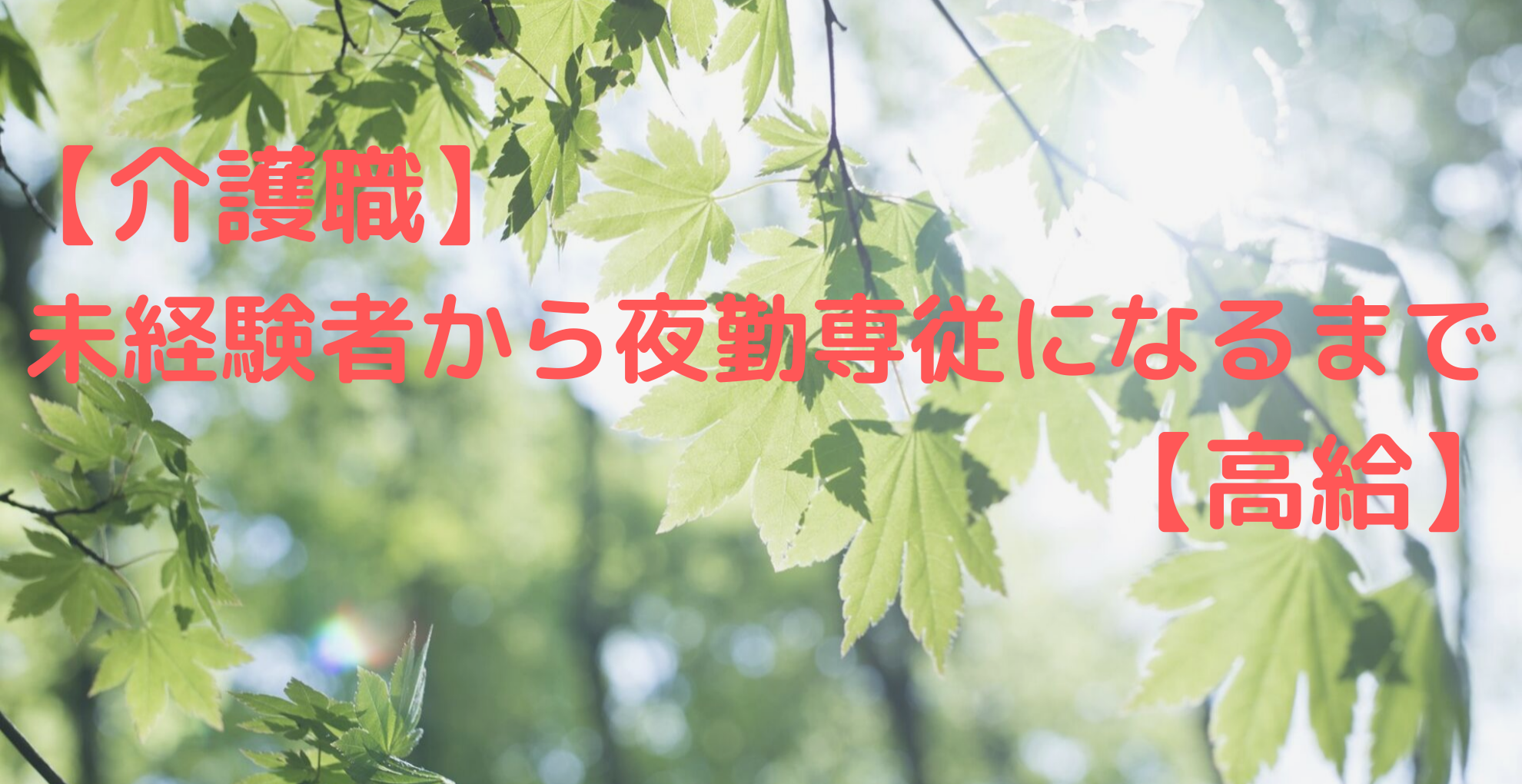 【介護職】未経験者から夜勤専従になるまで【高給】